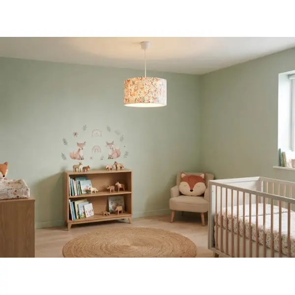 Abat-jour renards arcs-en-ciel – déco chambre bébé enfant, forêt, animaux, scandinave, bohème, lampe de chevet, idée cadeau