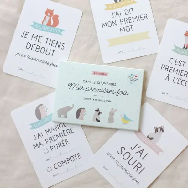 Coffret premières fois de bébé - Cartes étapes - Zü
