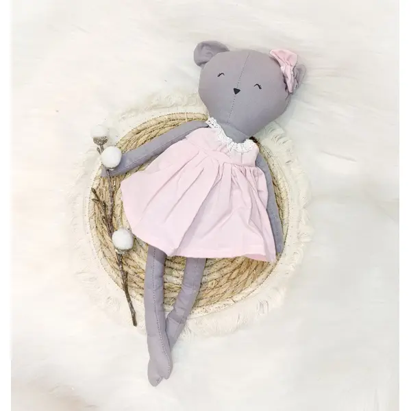 Poupée renée en tissu/ poupée de chiffon oursonne
