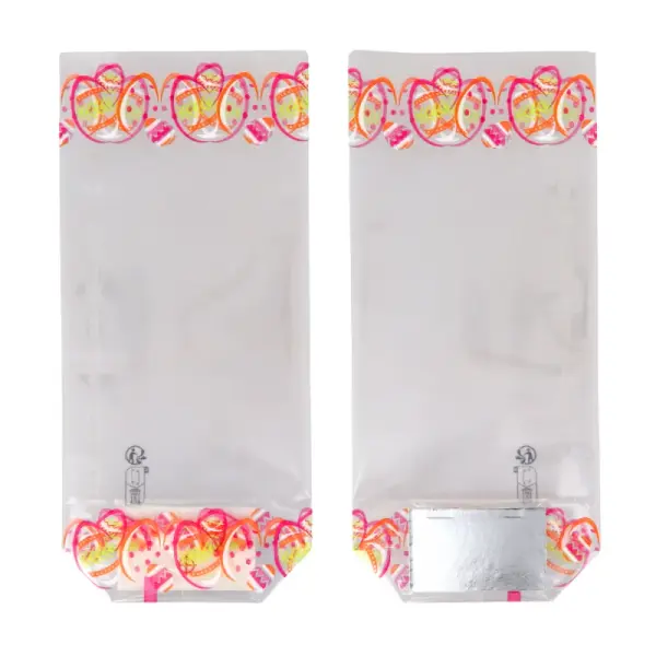 5 sachets fond carton œufs de Pâques + liens - 10 x 22 cm