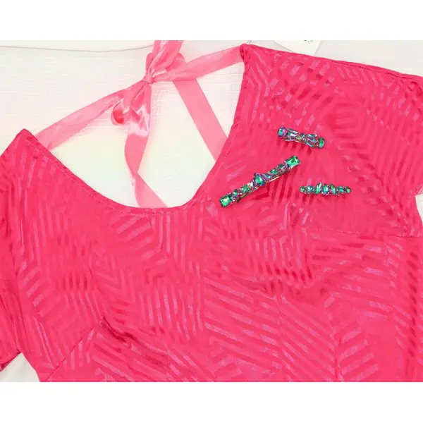 Robe courte dos nu "fuchsia vintage 90s"