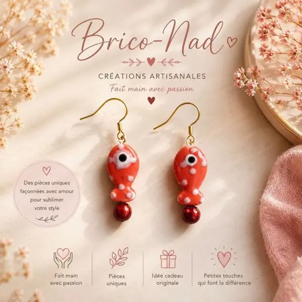 Boucles d'oreilles poisson
