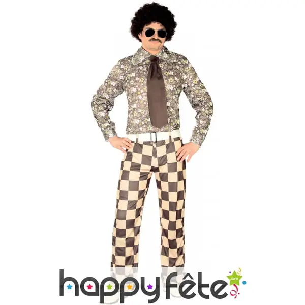 Costume disco fleurs et damier