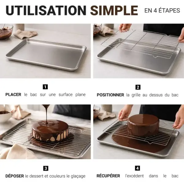 Kit de glaçage grille + bac 45 x 33 cm