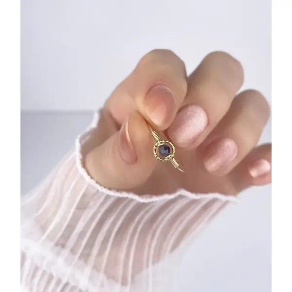 Bague fine en argent 925 et tourmaline noire - bague anneau en argent ou en or - bijoux fins