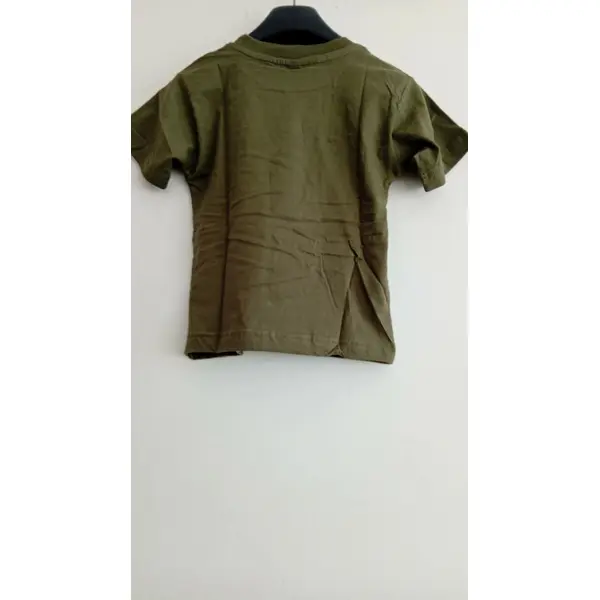T-shirt vert kaki garçon avec motif marin abstrait ( voilier/surf) - taille 2 ans