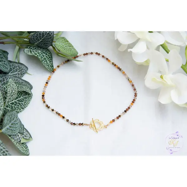Ras de cou "astra" code : destock50 acier et cristal autrichien 37 cm bijoux femme (a852)