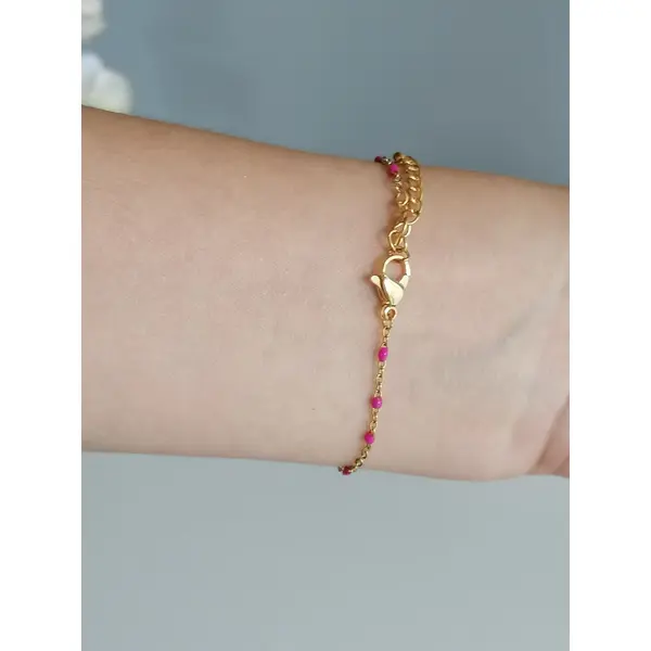 Bracelet coquillage rose en perles miyuki - bijou été- bijou coquillage