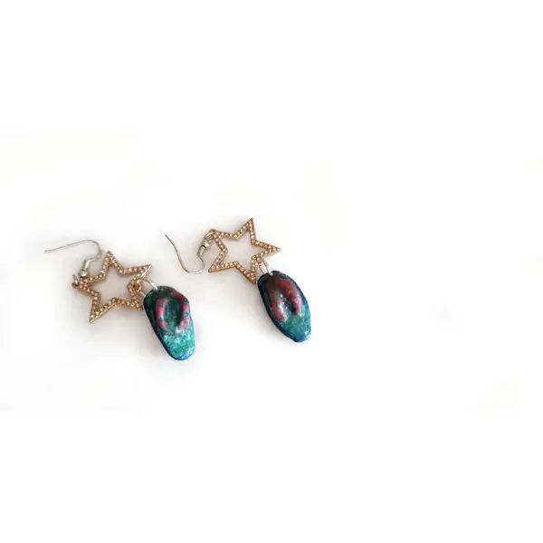Boucles d'oreilles "étoile de mer & playa" – tongs artisanales et étoiles scintillantes