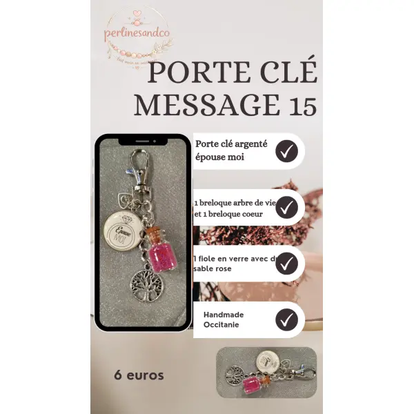 Porte clé message 15