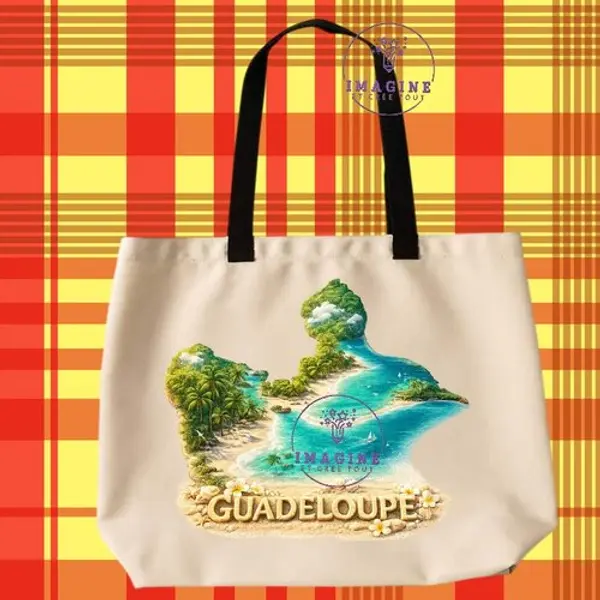 Tote bag taille l - sublimation - impression infusible ink - plage tropicale - sable