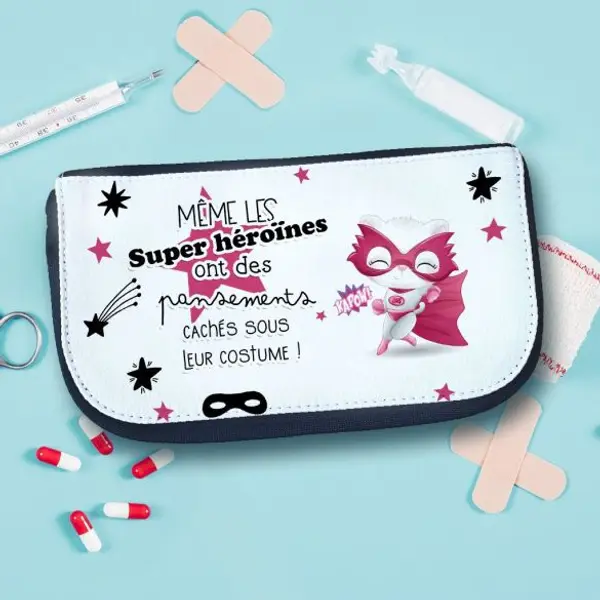 Pochette à bobos Super Héroïne - Trousse de secours de voyage