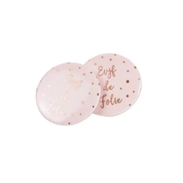8 Badges EVJF - Enterrement de vie de jeune fille - Rose & Rose Gold - 5cm