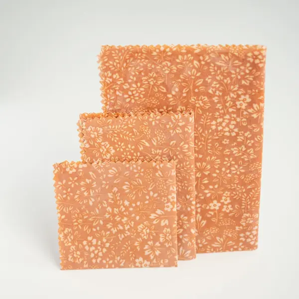 Bee wrap amarante - emballage alimentaire - lot de 3