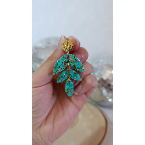 Boucles d'oreilles _ océane _ feuille