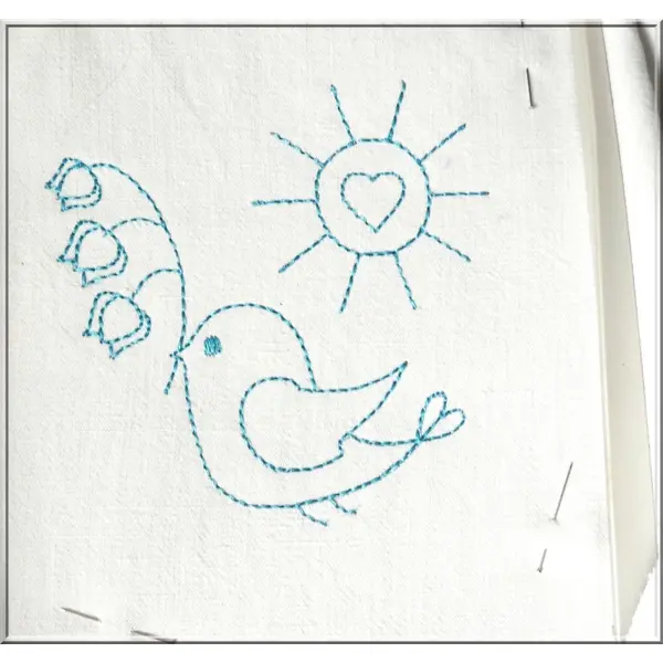 Le moineau et le muguet : fichier broderie machine