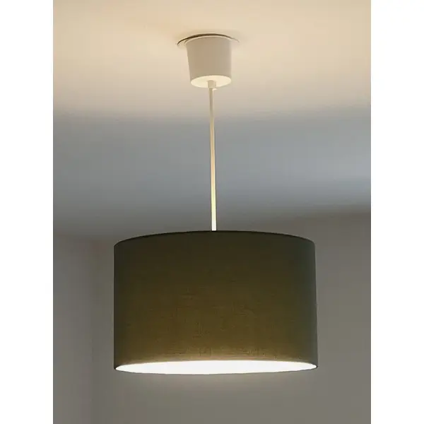 Abat-jour vert kaki effet textile – luminaire décoration intérieure naturel, bohème, scandinave et contemporain – lampe de chevet