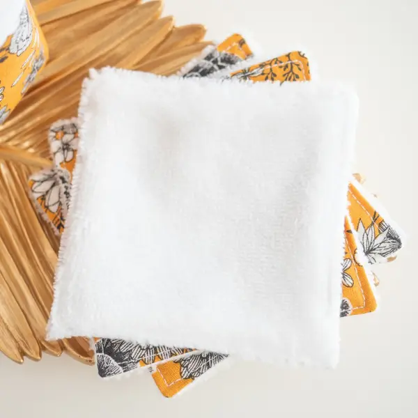 Coton lavable et réutilisable mustard