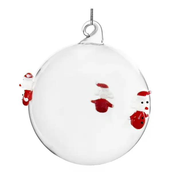 Boule en verre transparente à Pères Noël