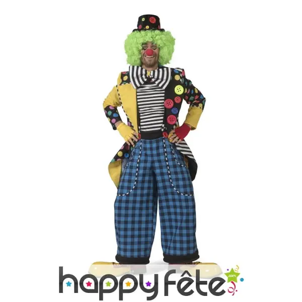 Veste de clown avec gros noeud multicolore, homme