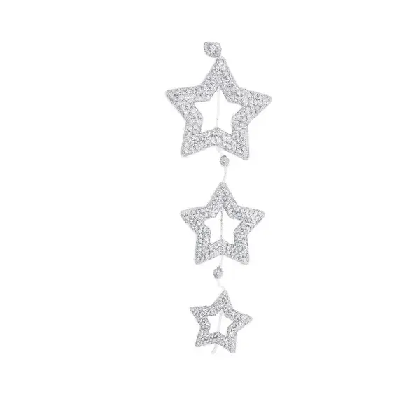Suspension 3 étoiles argentées paillettes