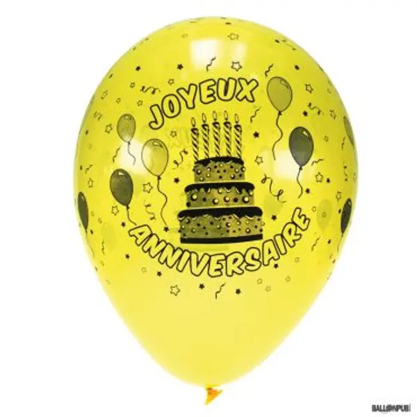 8 Ballons Joyeux Anniversaire Multicolore
