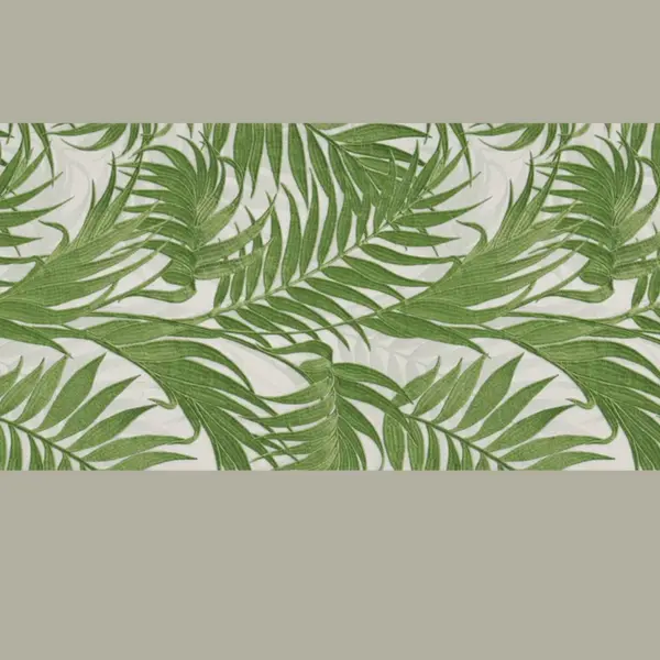Abat-jour cylindrique feuilles tropicales vertes, luminaire déco exotique, abat jour suspension, fabrication artisanale française