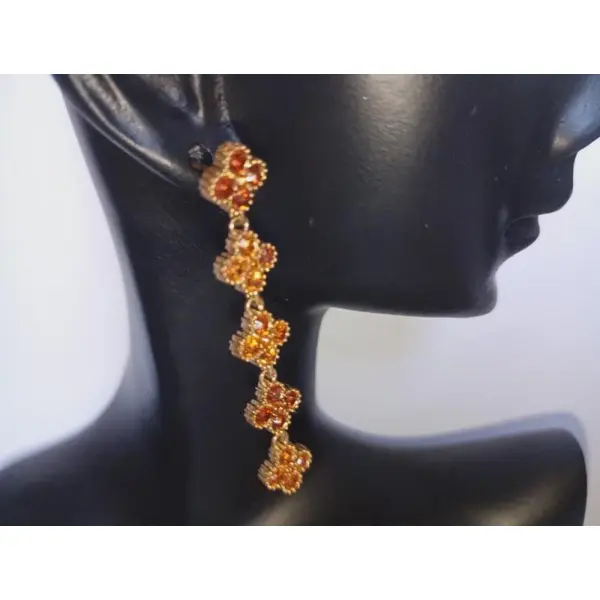 Ensemble de collier ras de cou et boucles d'oreilles pendantes assorties, ensemble de ras de cou élégant acier inoxydable effet cristal