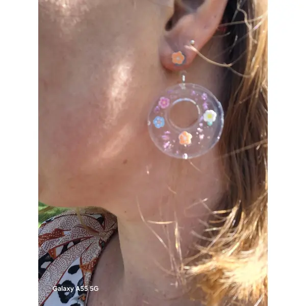 Jardin pastel – boucles d’oreilles fleuries et délicates