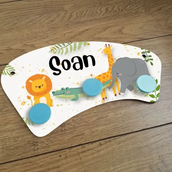 Porte manteaux chambre enfant personnalisé - Jungle
