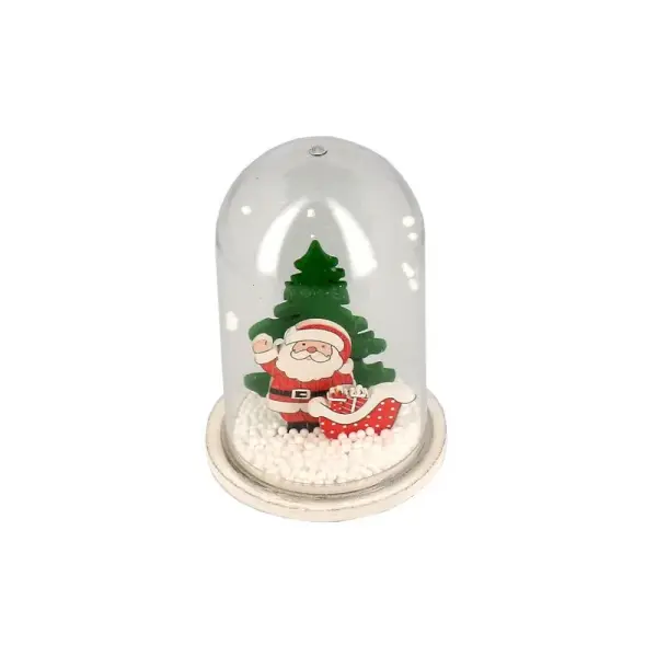 Décor de noël pour bûche "boule à neige Père Noël" à poser