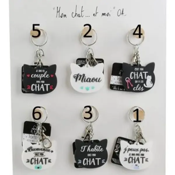Porte-Clés Chat - Modèle au Choix