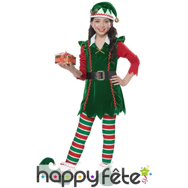 Déguisement de lutin de Noël pour fille