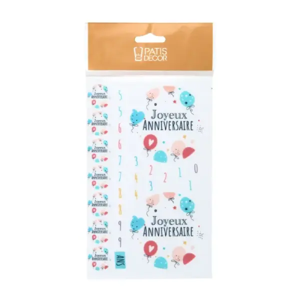 Décors en azyme assortis thème anniversaire n°2