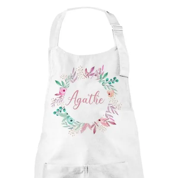 Tablier cuisine enfant ou adulte personnalisé fleuri