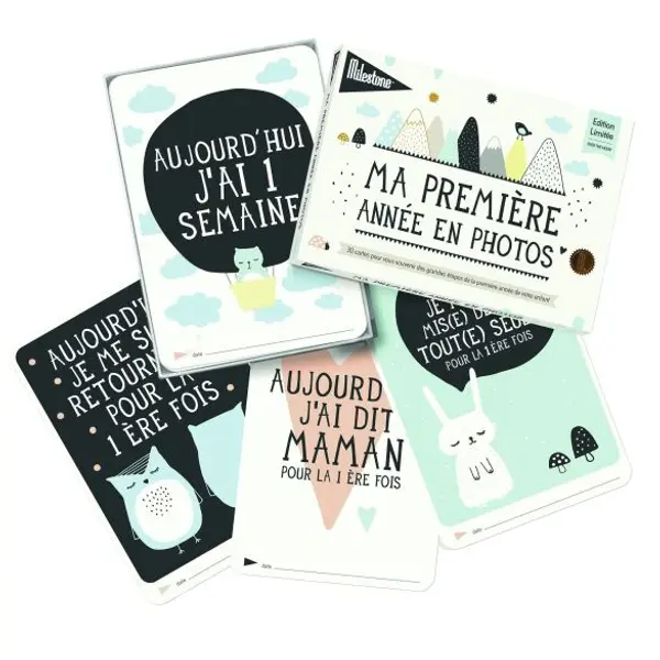 30 cartes Ma première année en photos Milestone (Over the moon)