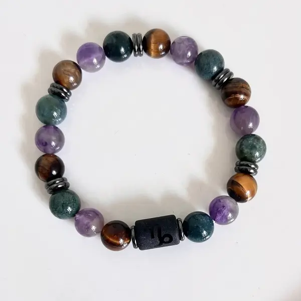 Bracelet capricorne homme pierres naturelles