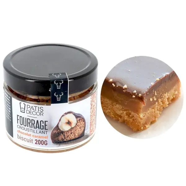 Fourrage croustillant chocolat caramel et éclats de biscuits - 200g