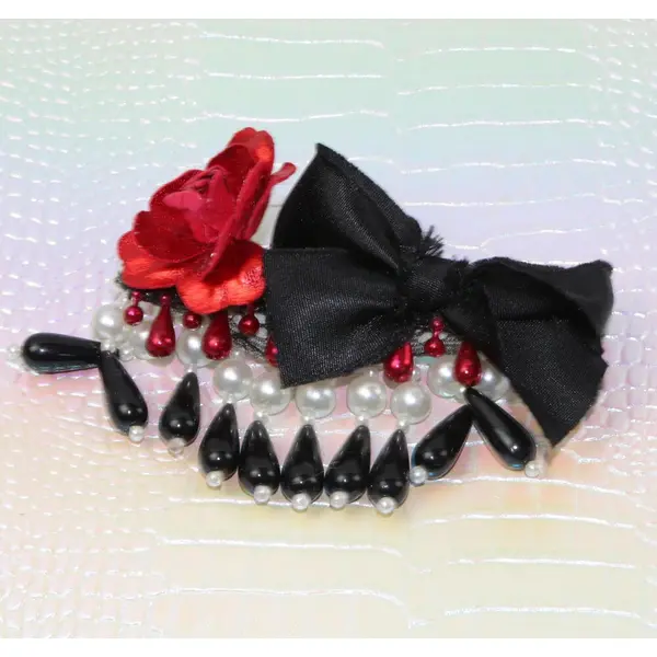 Barrette automatique "vampire rose"