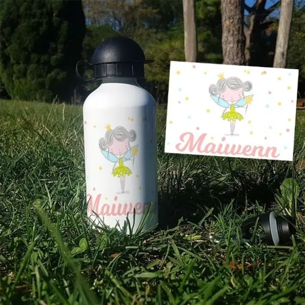 Gourde ou bouteille personnalisée pour enfant modèle Fée