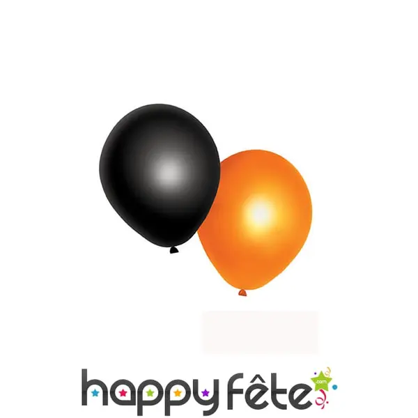 10 Ballons Halloween noirs et orange