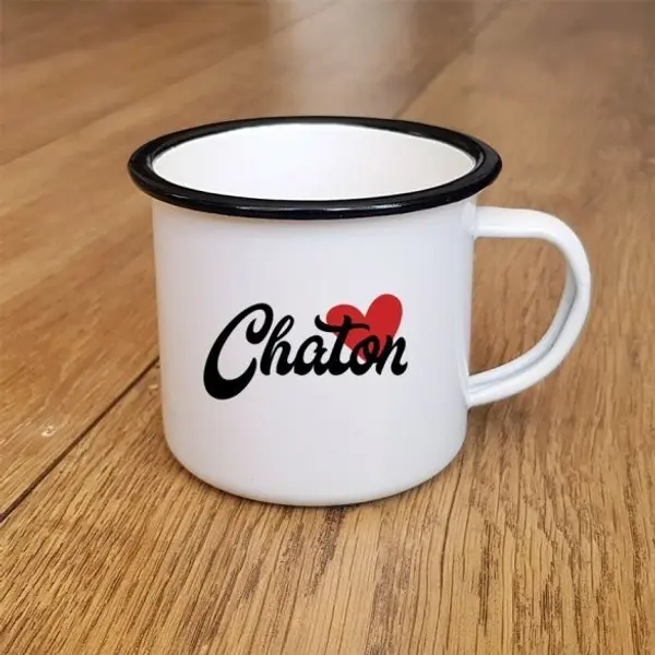 Tasse émaillée personnalisable p'tit nom