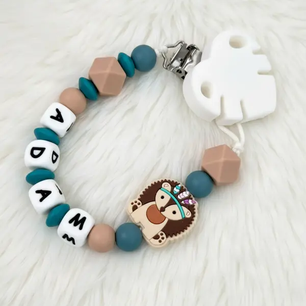 Attache tétine personnalisée , cadeau naissance , perles silicone