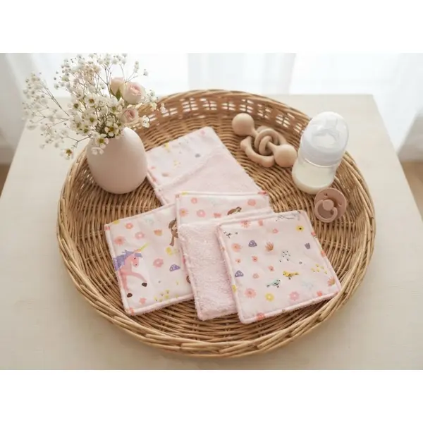6 lingettes bébé coton et éponge bambou