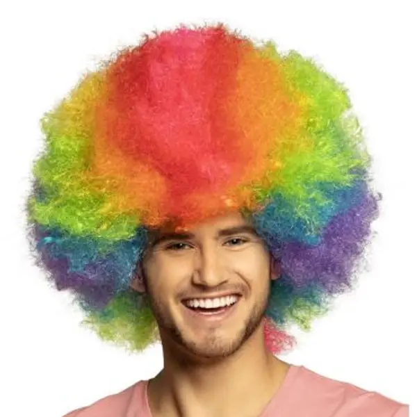 Perruque de Clown de luxe pour adulte - Multicolore