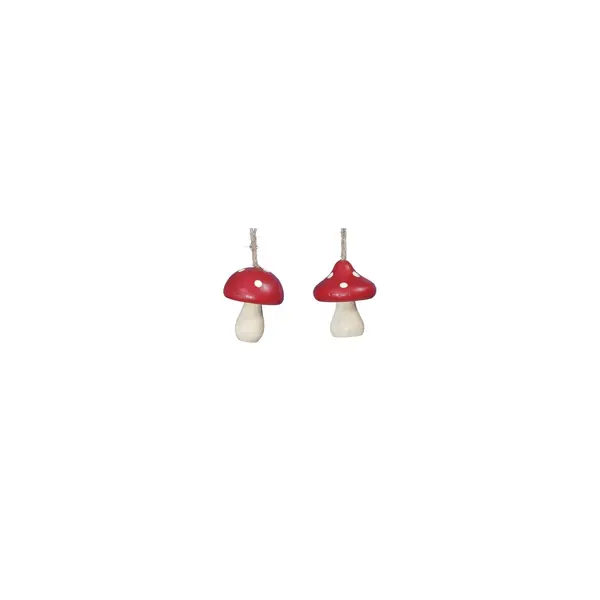 10 Champignons en bois rouges
