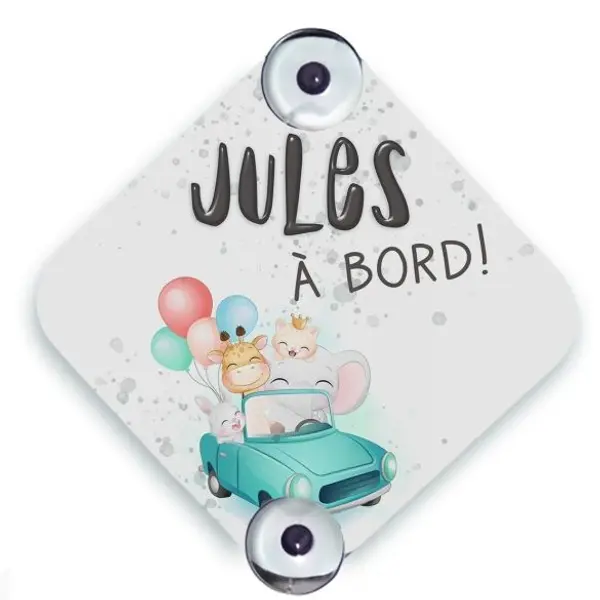 Plaque Bébé à bord personnalisée - modèle Animaux | Originalité et sécurité