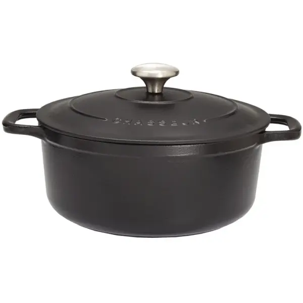 Le Chasseur cocotte ronde avec couvercle noire 12 cm