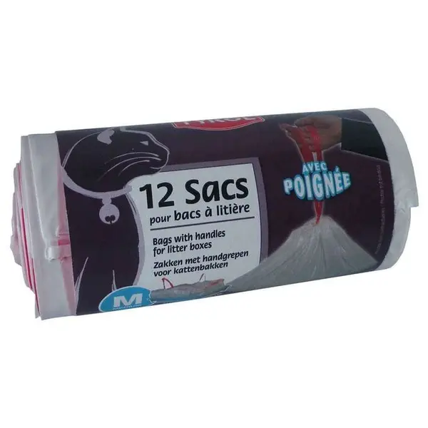 Rouleau de 12 sacs pour bac à litière de 42 cm x 30 cm