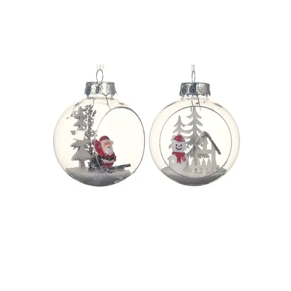 2X3 Boules de Noël à paysage d'hiver